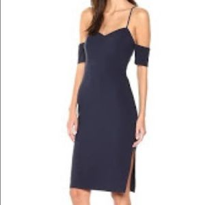 Likely Knee Cold Shoulder Navy Dress